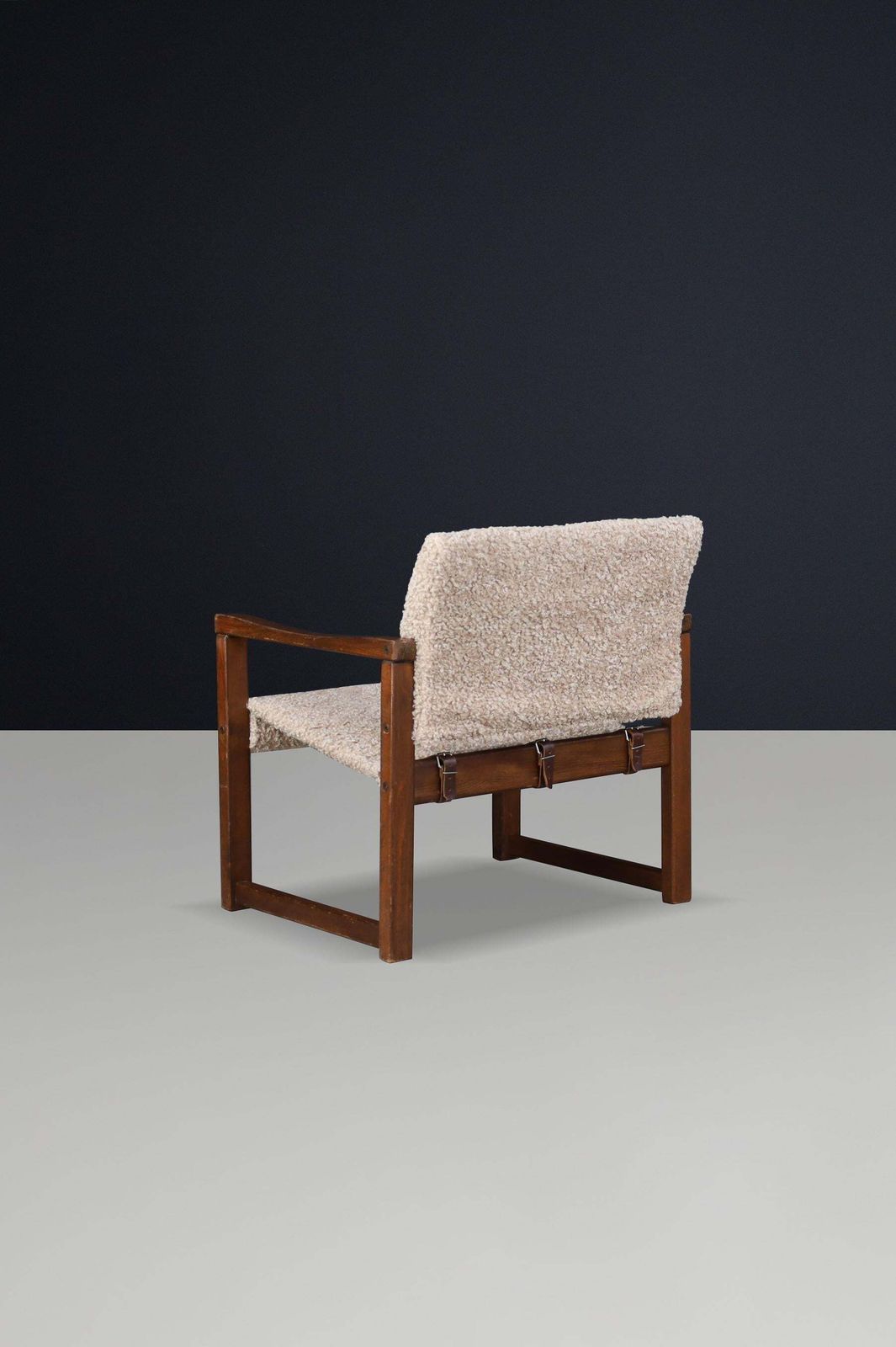Set Of 2 Lounge Chairs By Karin Mobring In Pine And Teddy Fabric, Sweden, 1970s photo vintage