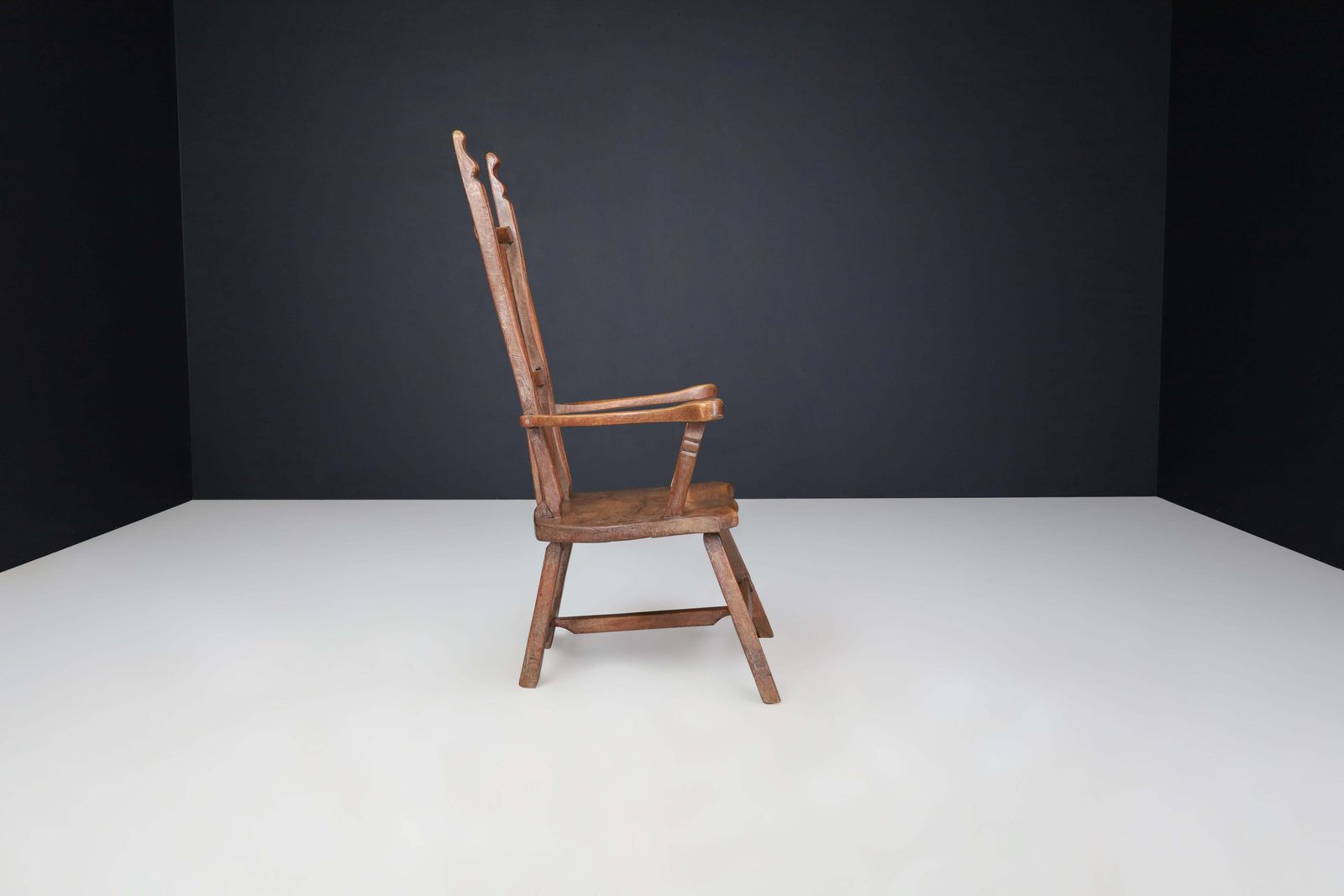 Sculptural Brutalist Oak Armchair – French Artisan Mastery, 1960s photo Furniture