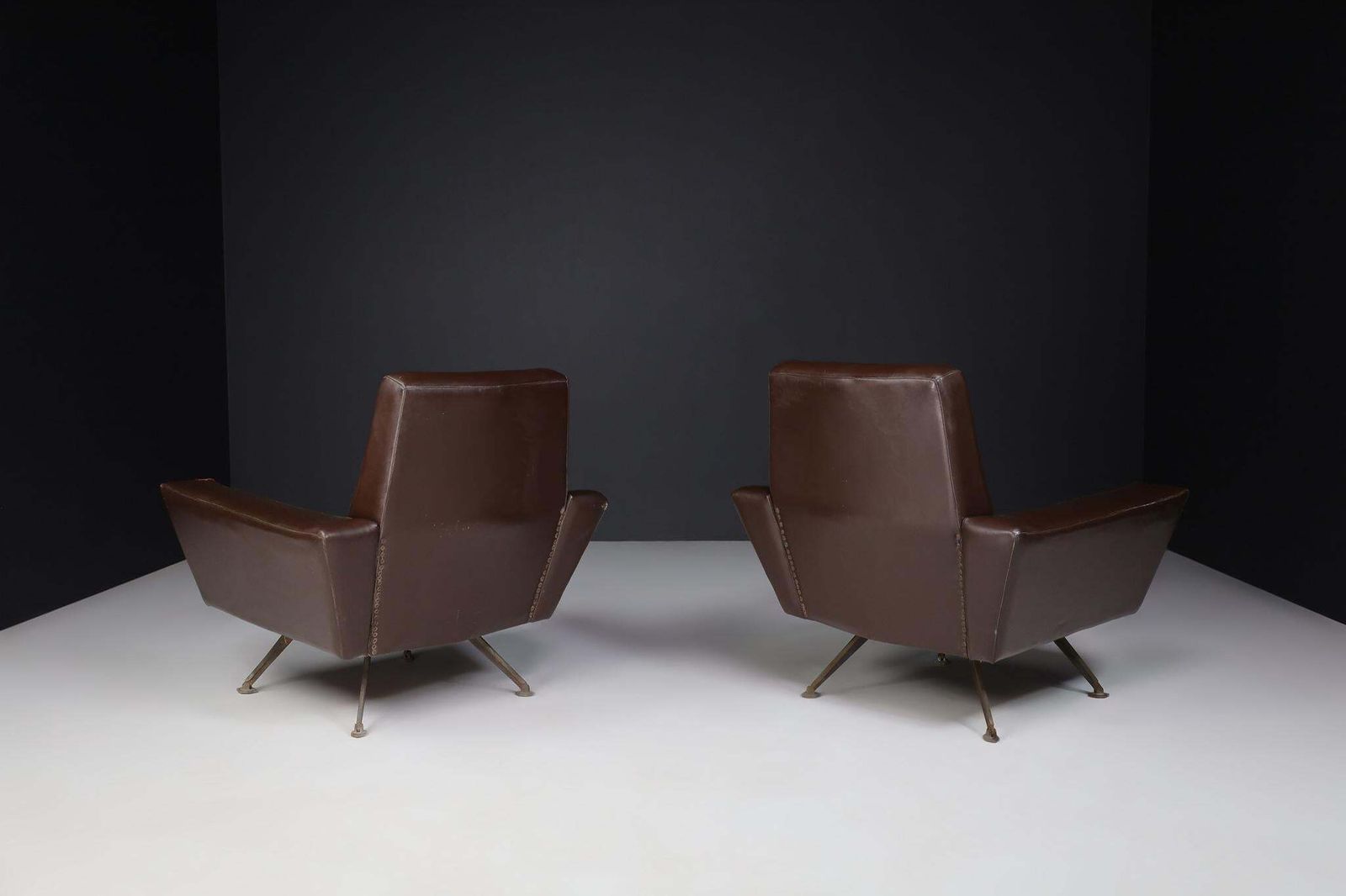 Pair Of Armchairs By Studio Tecnico Italy A.P.A. And Designed By Lenzi 1950s photo 4444.0