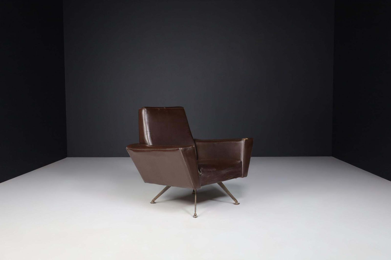 Pair Of Armchairs By Studio Tecnico Italy A.P.A. And Designed By Lenzi 1950s photo vinterior
