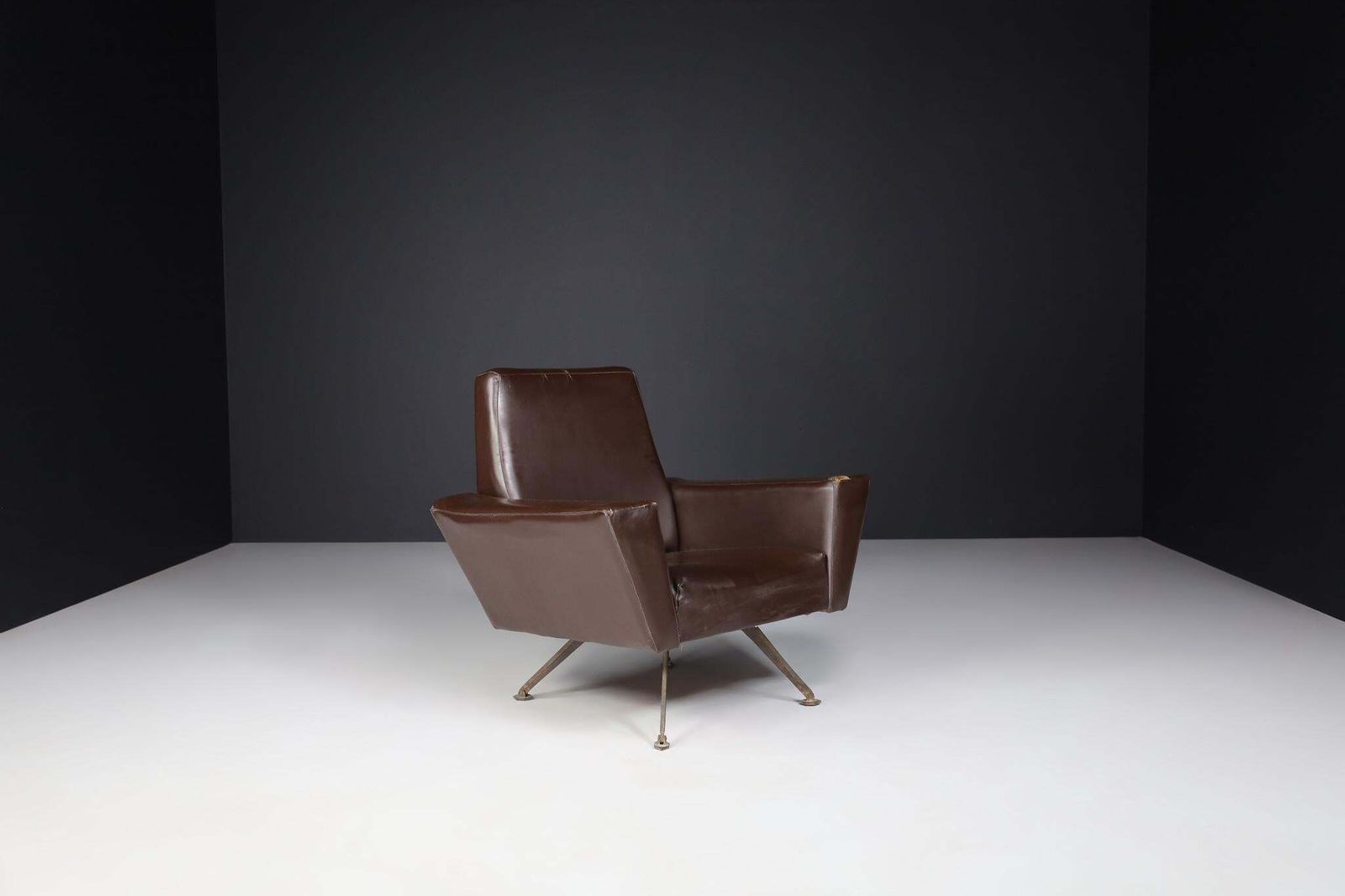 Pair Of Armchairs By Studio Tecnico Italy A.P.A. And Designed By Lenzi 1950s photo vintage