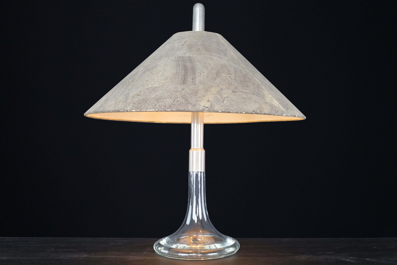Mid Century Modern Ingo Maurer Table Lamp Glass & Chrome, Design M, Germany 1960 photo furniture