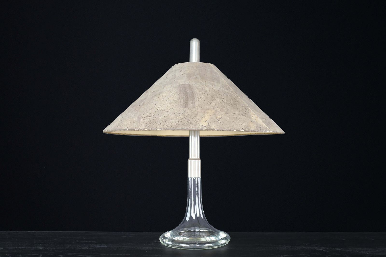 photo for sale Mid Century Modern Ingo Maurer Table Lamp Glass & Chrome, Design M, Germany 1960