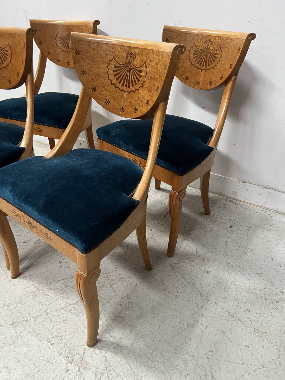 Set Of Four 20th Century Charles X Style Maple Wood Chairs photo 1111.8