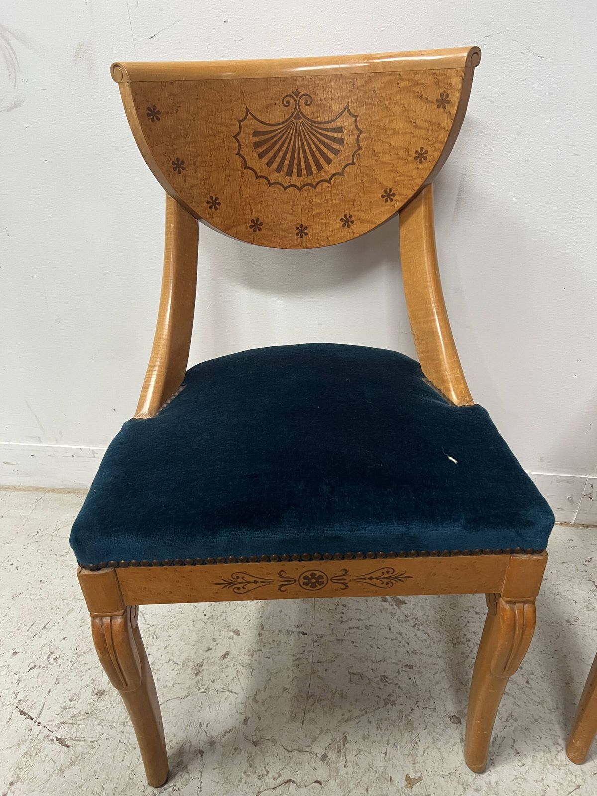Set Of Four 20th Century Charles X Style Maple Wood Chairs photo vintage
