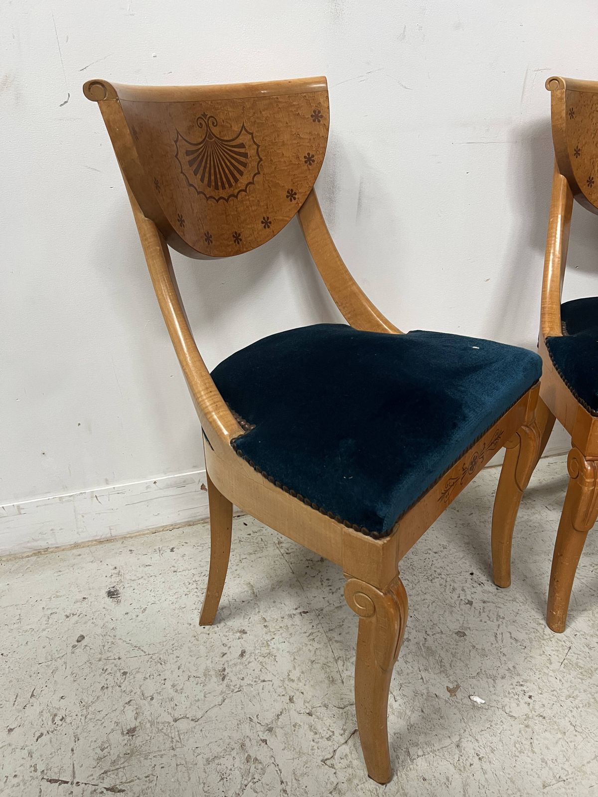 photo for sale Set Of Four 20th Century Charles X Style Maple Wood Chairs