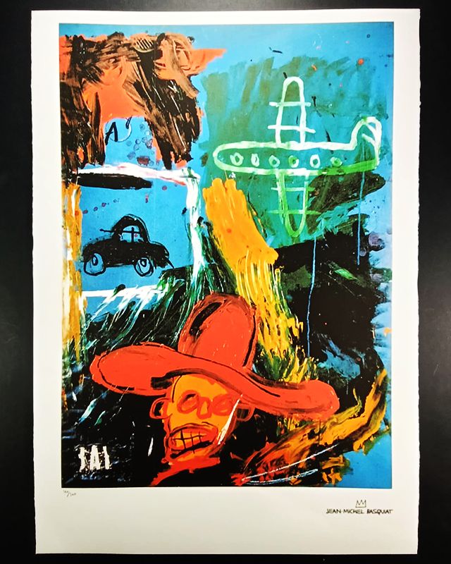 Jean Michel Basquiat Limited Edition Lithograph Numbered In Pencil. Coa