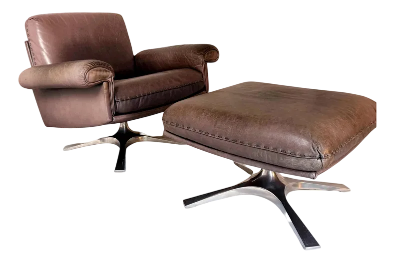 Ds 31 3 Seater Sofa, Armchairs And Ottoman, 1970s, Set Of 4