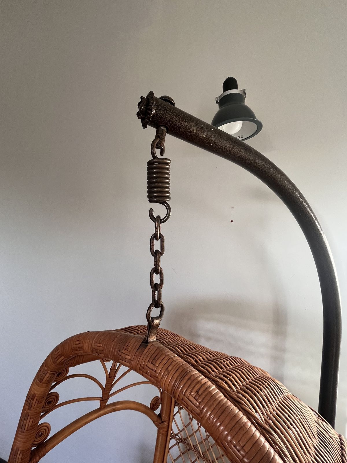 Furniture Rattan Hang Egg Cage Lounge Armchair Chair. Cane Egg Chair, Mid Century Cane Egg Chair, Swing Egg Chair photo