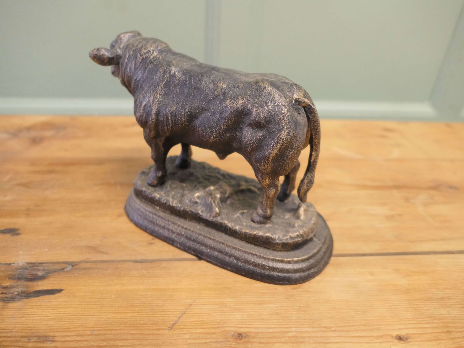 Ron Bull Desk Ornament With Bronze Finish Patina photo for sale