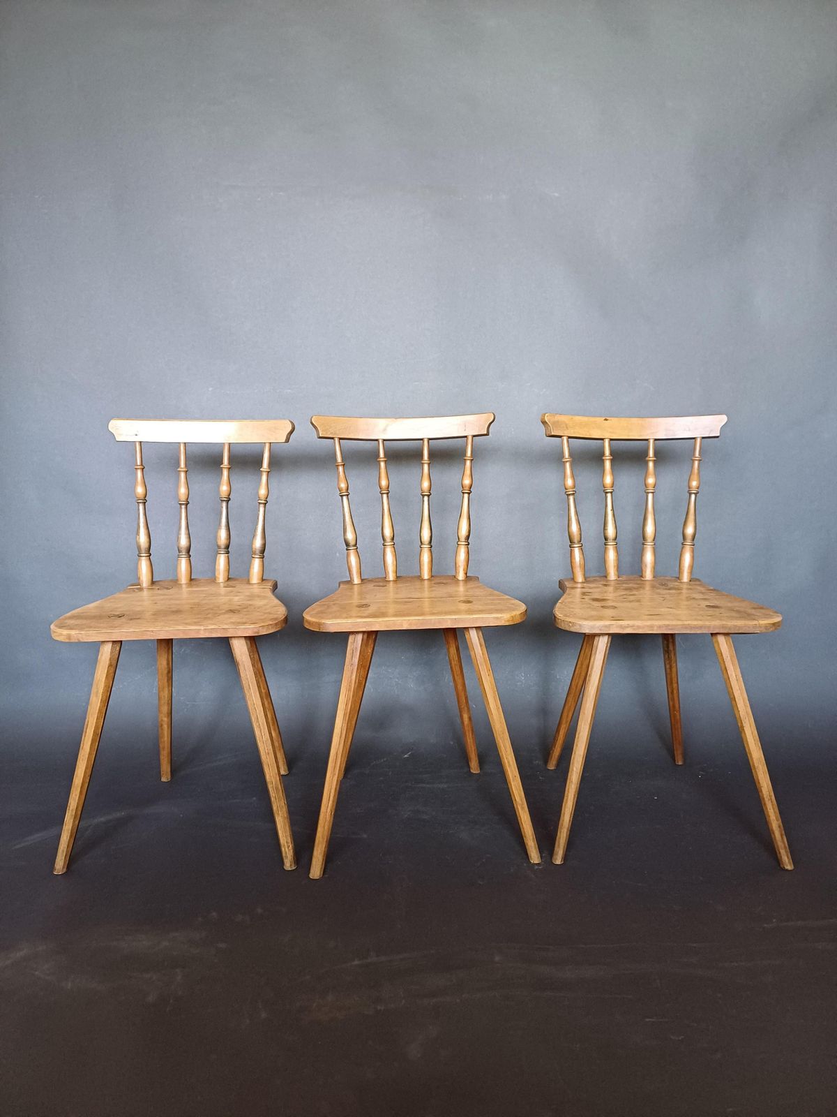 Antique Slovenian Alps Farm Chairs, 1930s, Set Of 3 photo furniture
