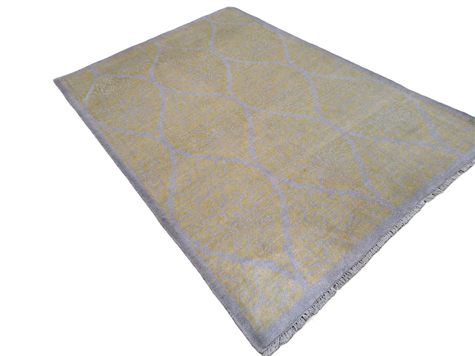 5.6x8 Ft Pure Silk Handmade Rug. Hand Knotted Carpet For Modern Living Room photo furniture