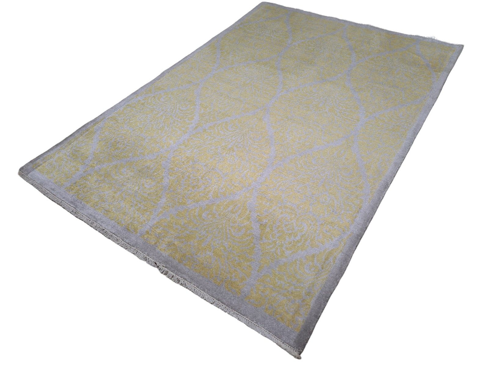 5.6x8 Ft Pure Silk Handmade Rug. Hand Knotted Carpet For Modern Living Room photo Textiles