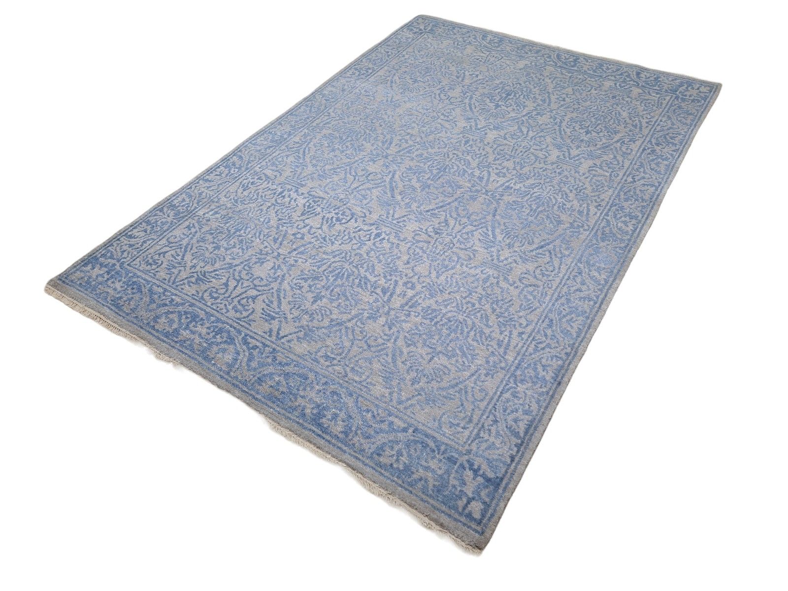 5.6x8 Ft Handmade Area Rug. 100% Silk. Hand Knotted Carpet. Custom Size Option photo Textiles