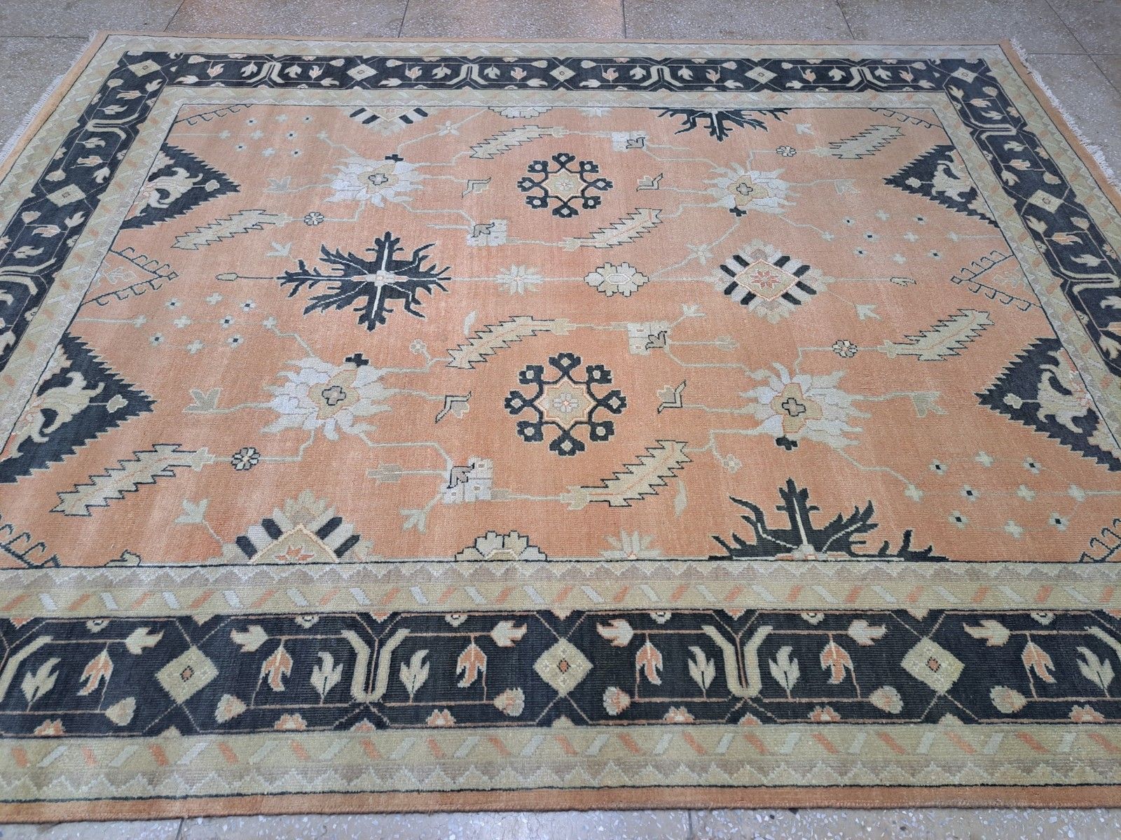 9x12 Ft New Handknotted Oushak Style Rug. All Wool Carpet. Custom Options Avail. photo vinterior