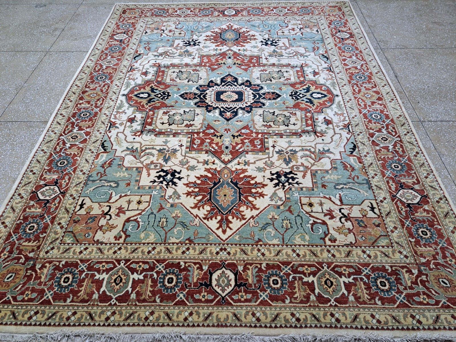 8x10 Ft Antique Heriz Inpired Hand Knotted New Rug Made Of Wool photo vinterior