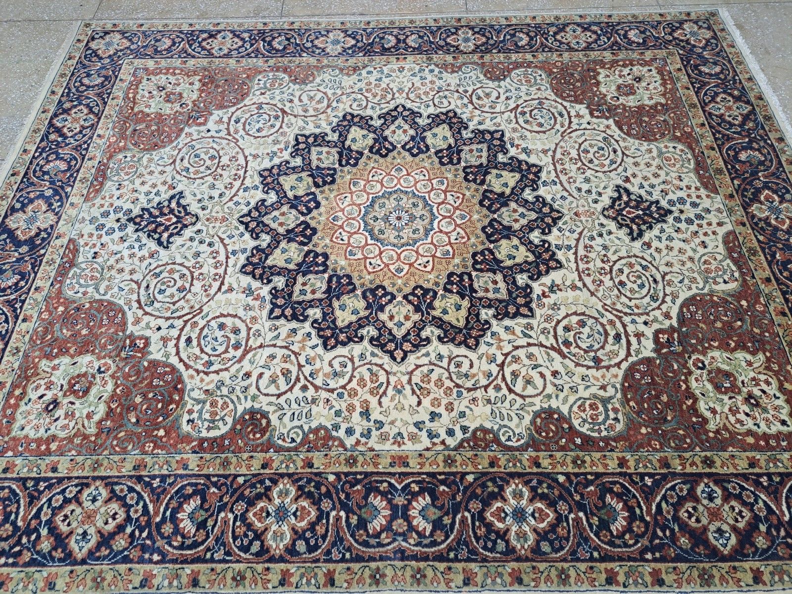 8x10 Ft Heriz Inspired Handmade Wool Rug. Antique Style Area Carpet. 100% Wool photo 2892.0