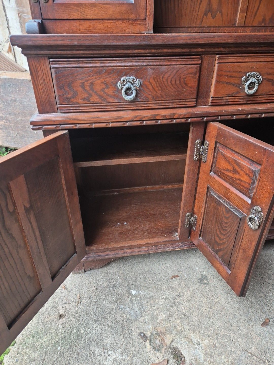 photo buy Old Charm Warwick Oak Dresser In Medium Oak Finish Tudor Style