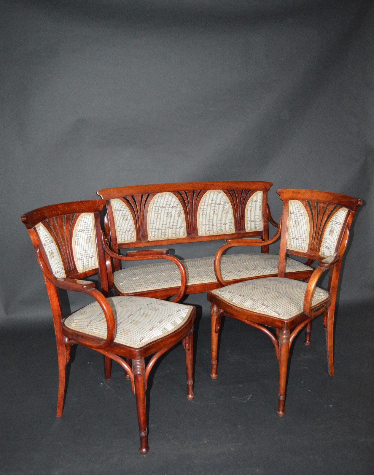 photo buy Vienna Secession Seating Set By J&J Kohn, Austria, 1910s, Set Of 3