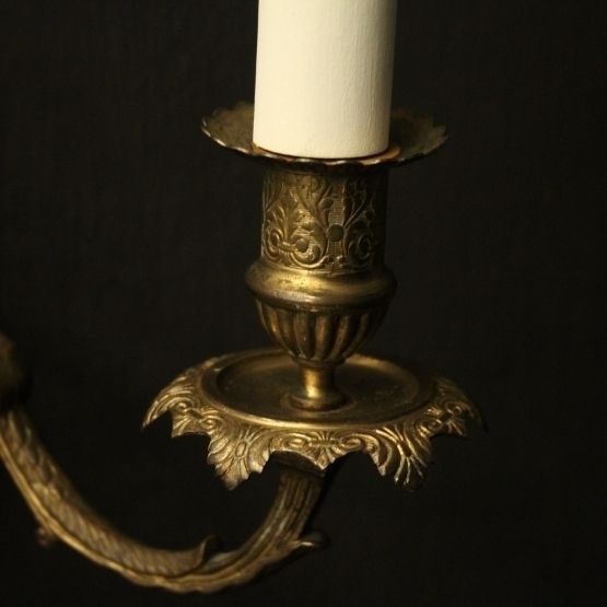 French Pair Of Bronze Antique Wall Sconces photo 695.0