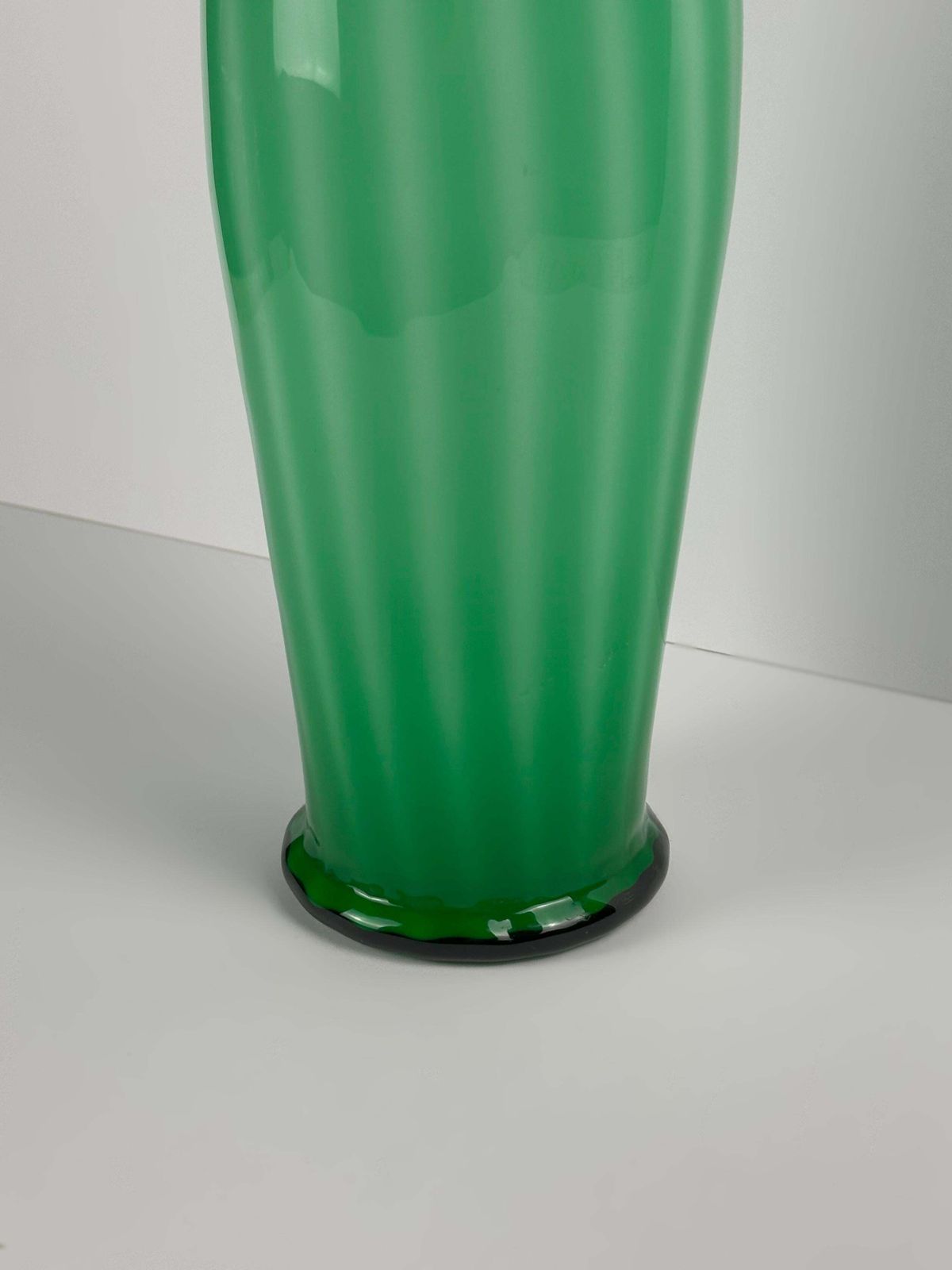 Tall Green Empoli Glass Vase By Vetreria Artistica Toscana, 1970s Italy photo buy