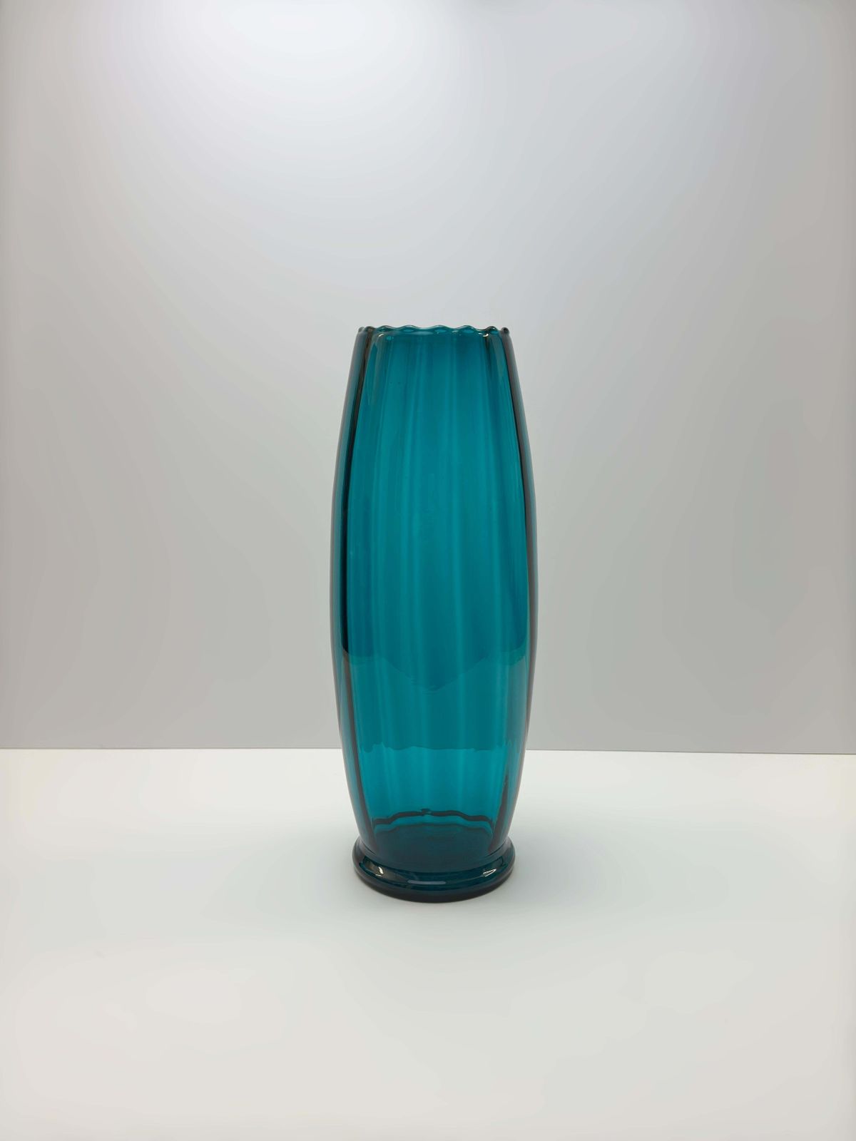 Large Teal Empoli Art Glass Vase Attributed To Rossini, Italy 1960s photo buy