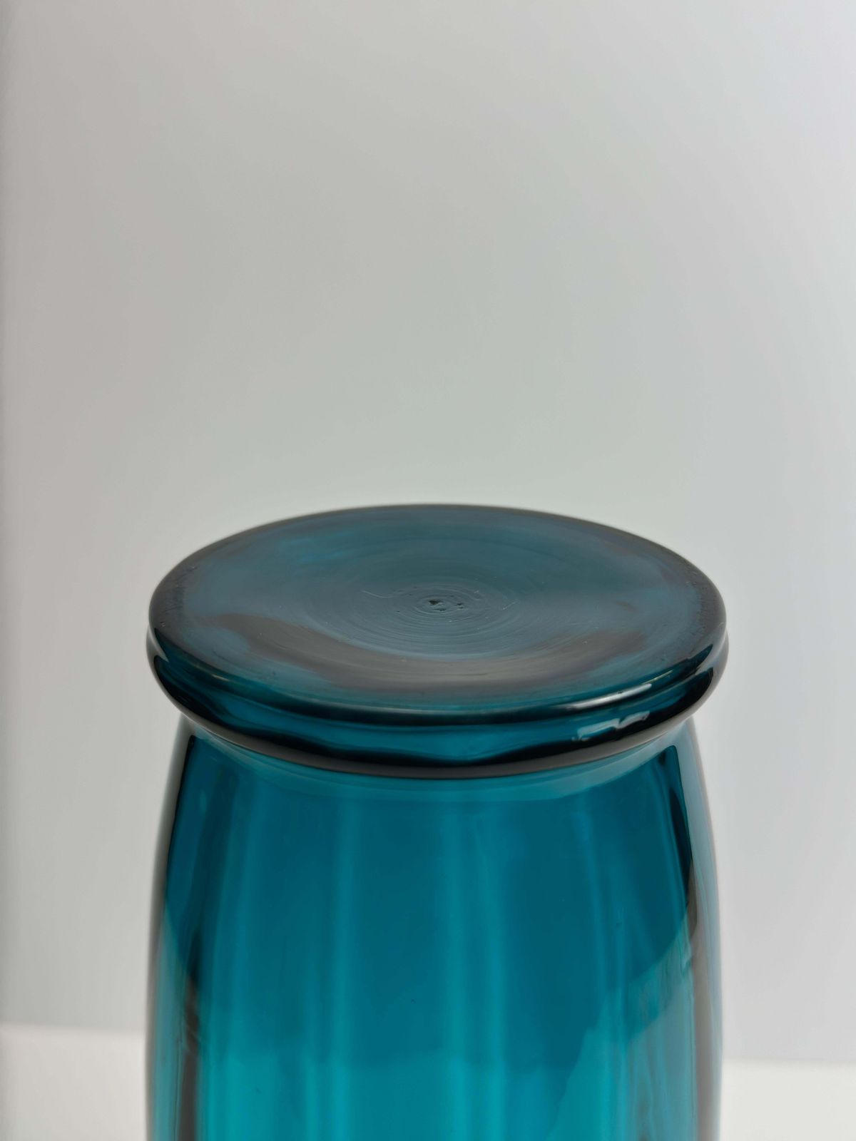 Large Teal Empoli Art Glass Vase Attributed To Rossini, Italy 1960s photo vintage