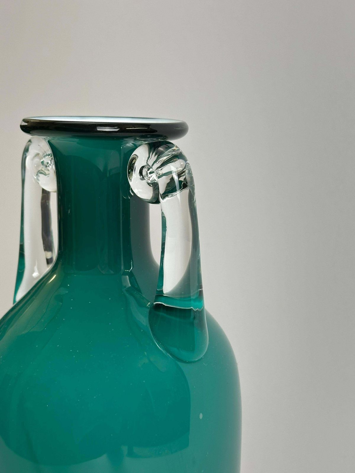 Turquoise Glass Amphora Vase By Jerzy Słuczan Orkusz For Tarnowiec, Poland 1980s photo furniture