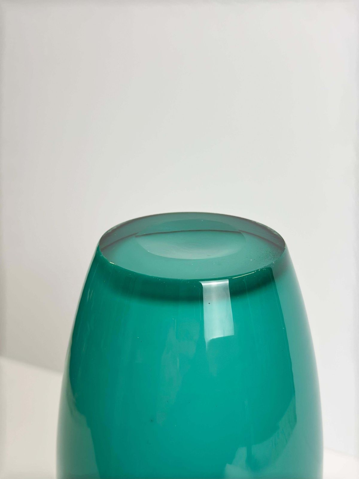Turquoise Glass Amphora Vase By Jerzy Słuczan Orkusz For Tarnowiec, Poland 1980s photo vintage