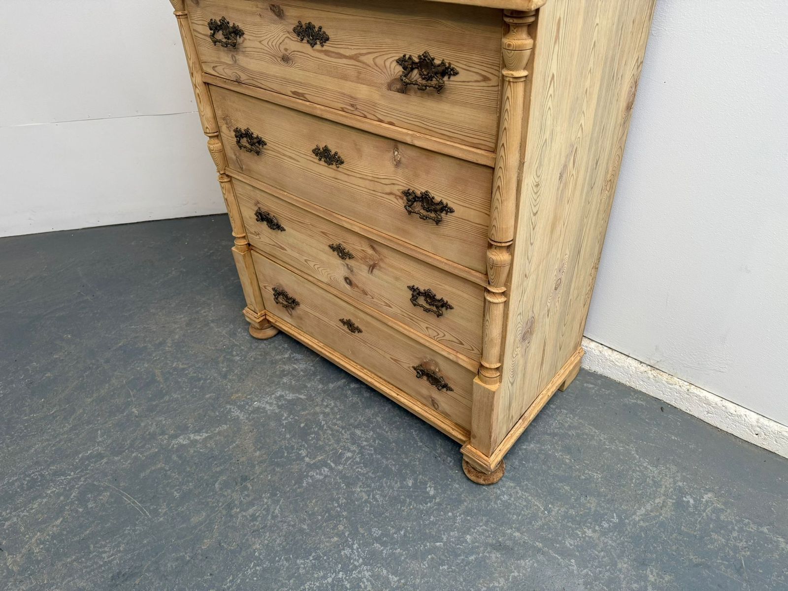 A Mint Clean Victorian Pine Tall Chest Of Drawers To Wax/Paint photo for sale