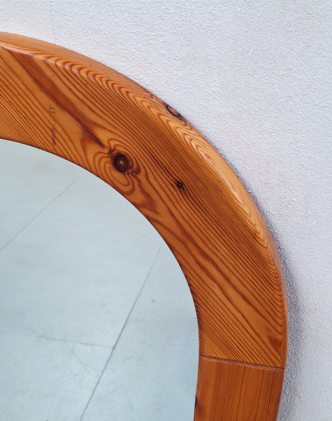 Vintage Scandinavian Oval Pine Sectioned Mirror Finja 2 By Ikea, 1970s photo Home Decor