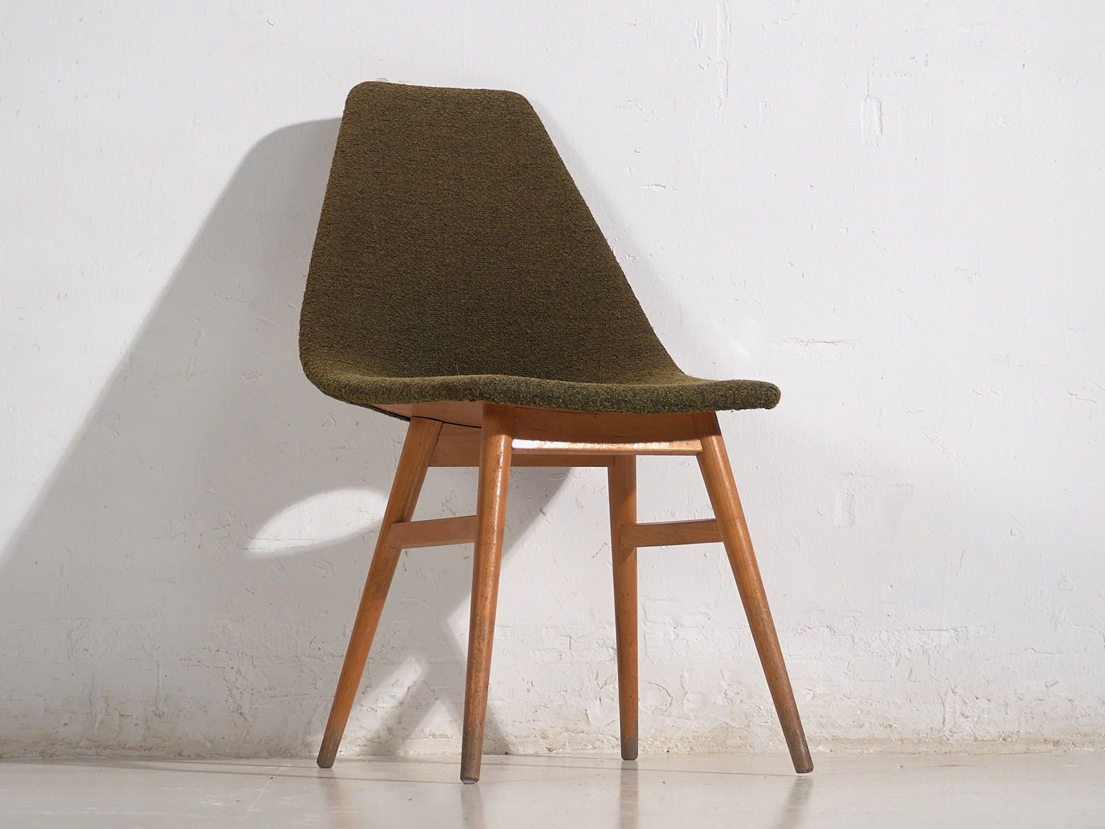 Vintage Chair Upholstered With Natural Wool (C.1960) photo furniture