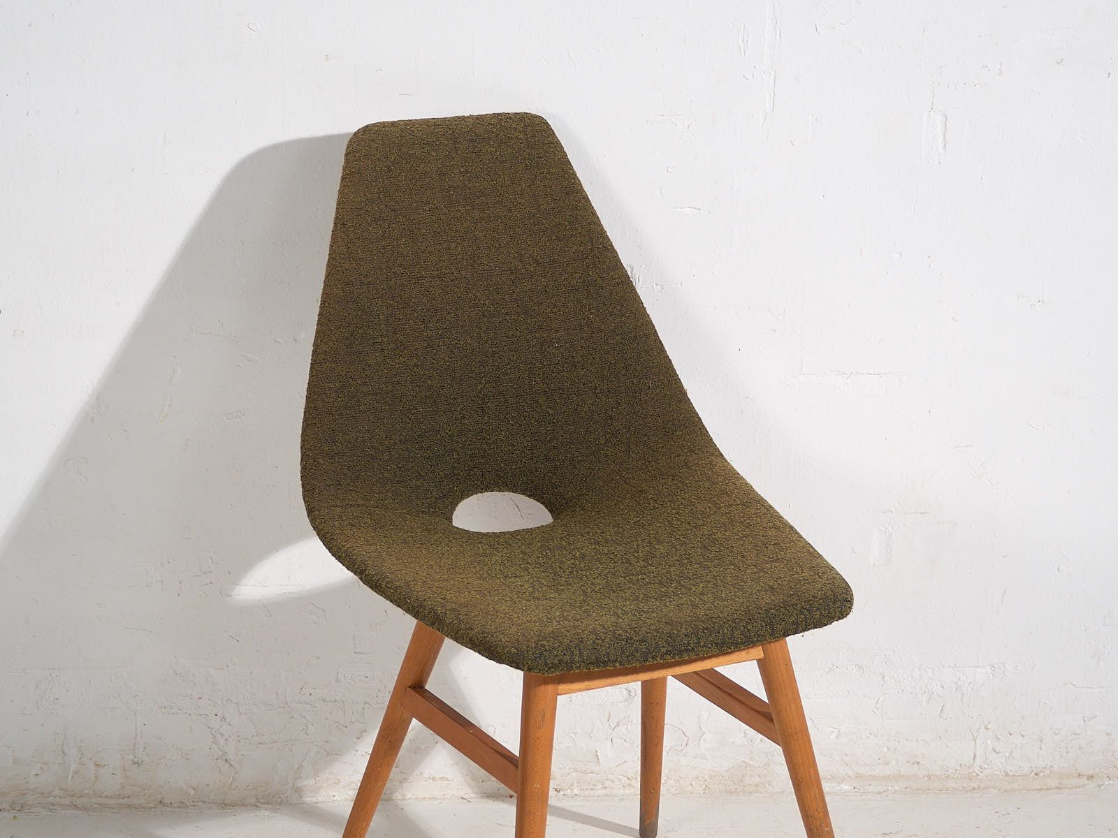 Vintage Chair Upholstered With Natural Wool (C.1960) photo for sale