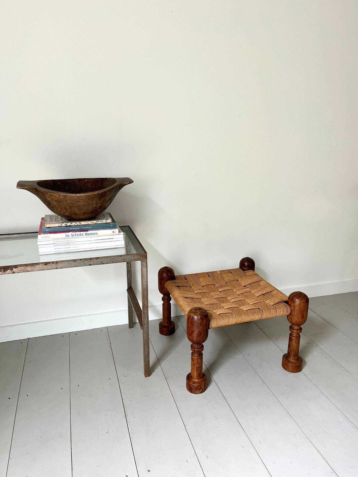 Carved Wooden Dough Bowl, Antique Vessel Sculpted From One Piece Of Solid Wood photo 380.0