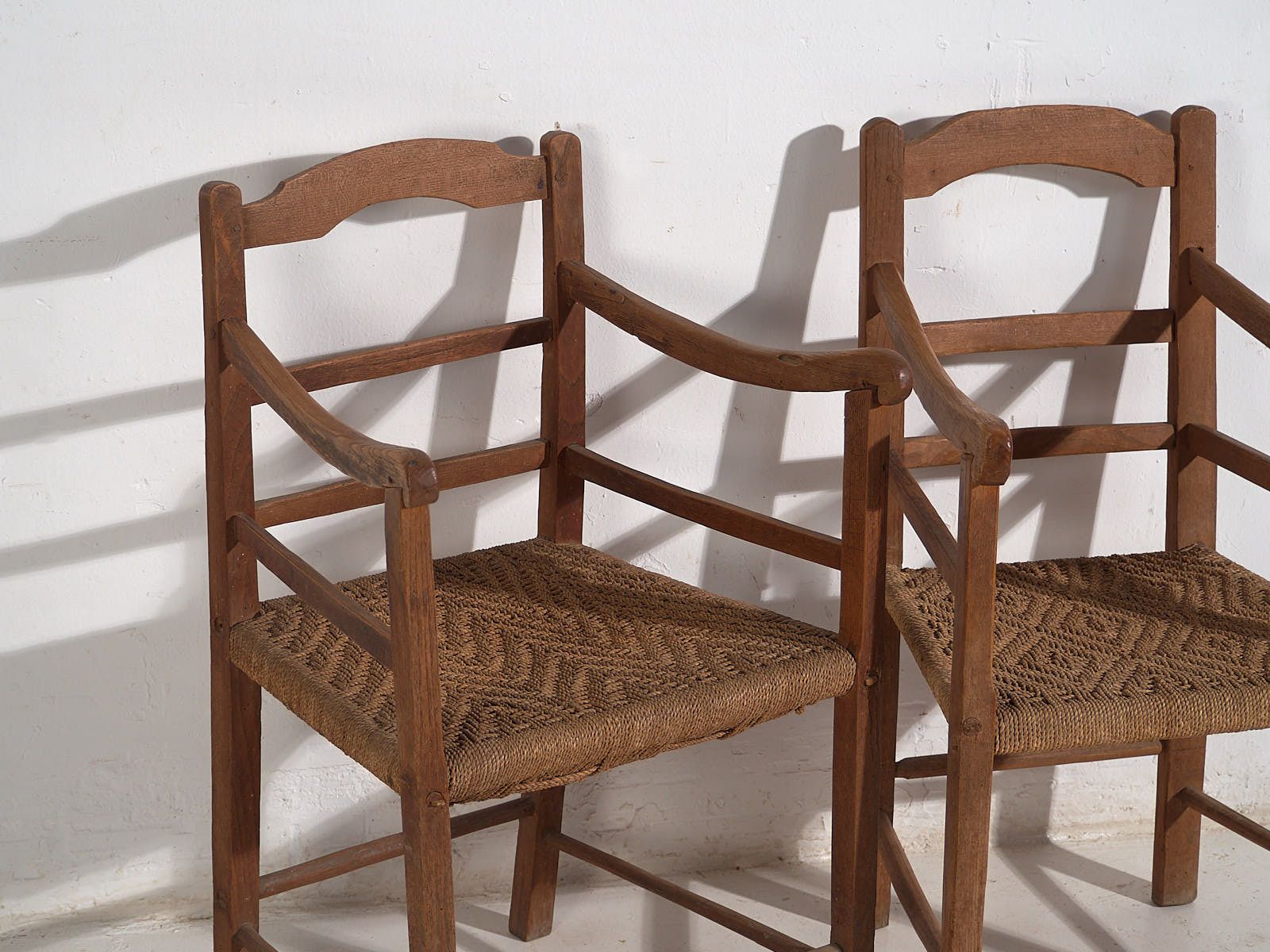 Antique Oak Armchairs (C.1900). Set Of 2 Pieces photo for sale