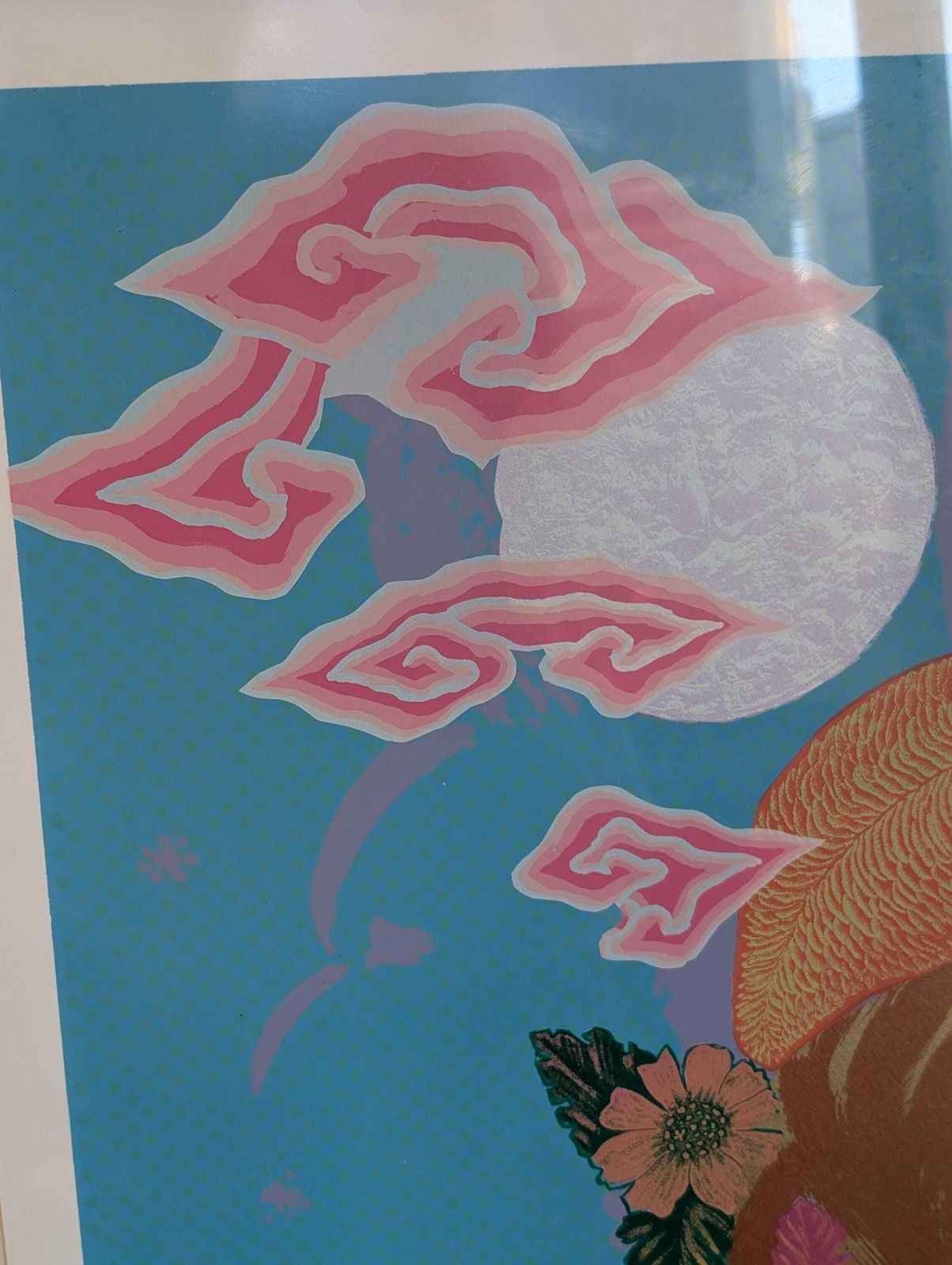 Late 20th Century Framed Limited Edition Signed Screenprint "Tin Moon" By Jane Sampson. photo vinterior