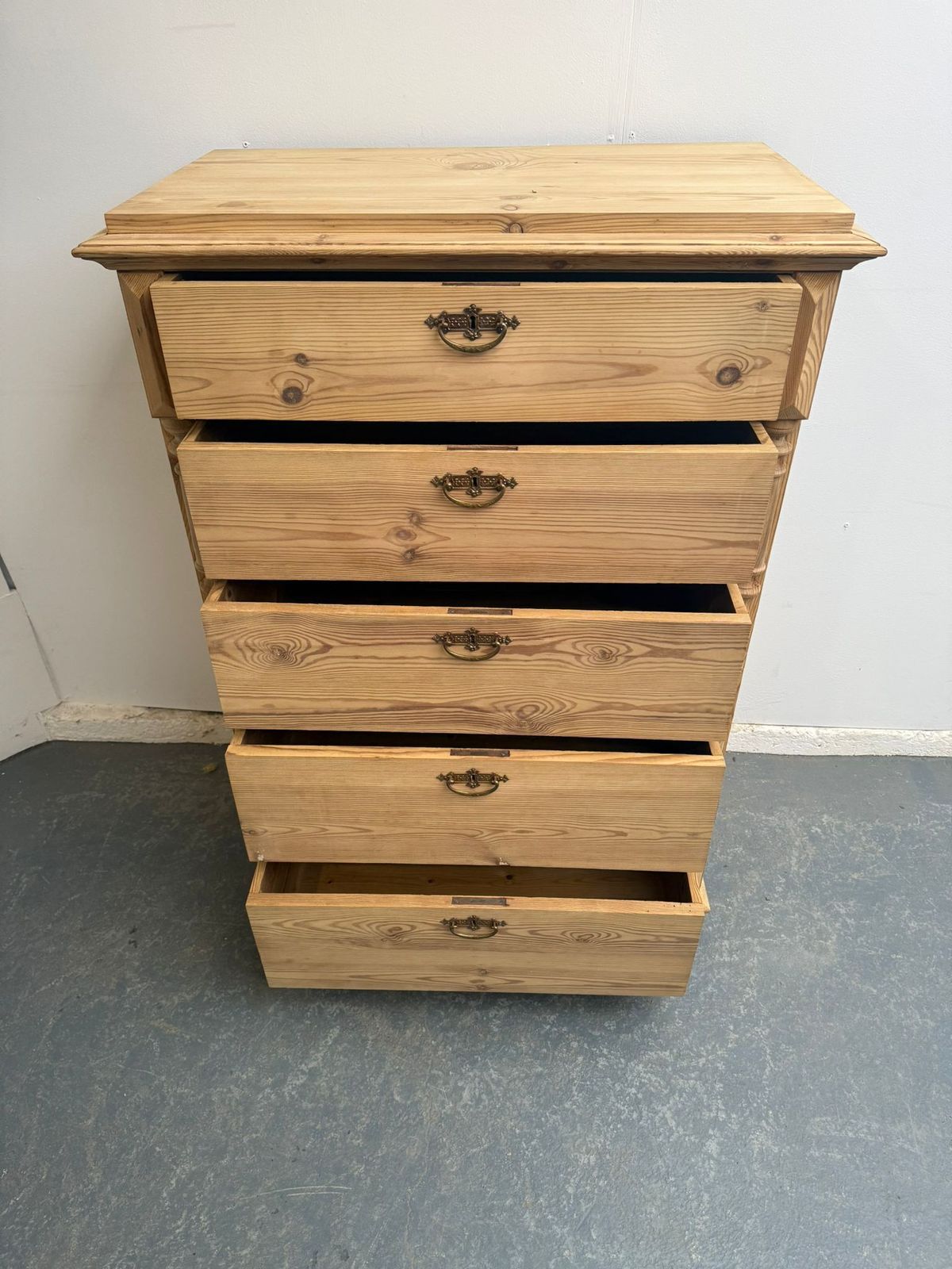 A Mint Clean Victorian Pine Narrow Chest Of Drawers To Wax/Paint photo vinterior