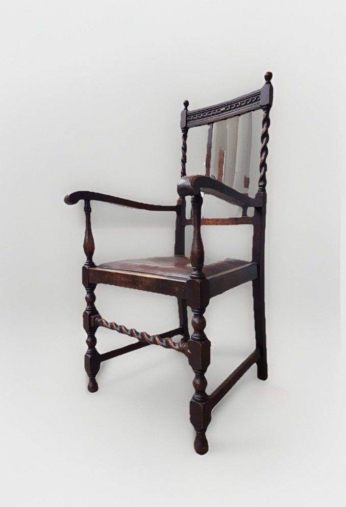 Antique Rustic Armchair Side Occasional Accent Side Chair