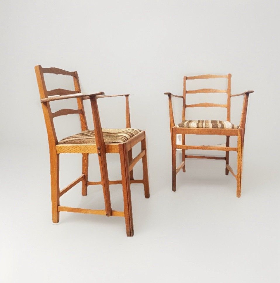 Vtg Mid Century Set Of 2 Ercol Penn Carver Armchairs Dining Chairs photo for sale