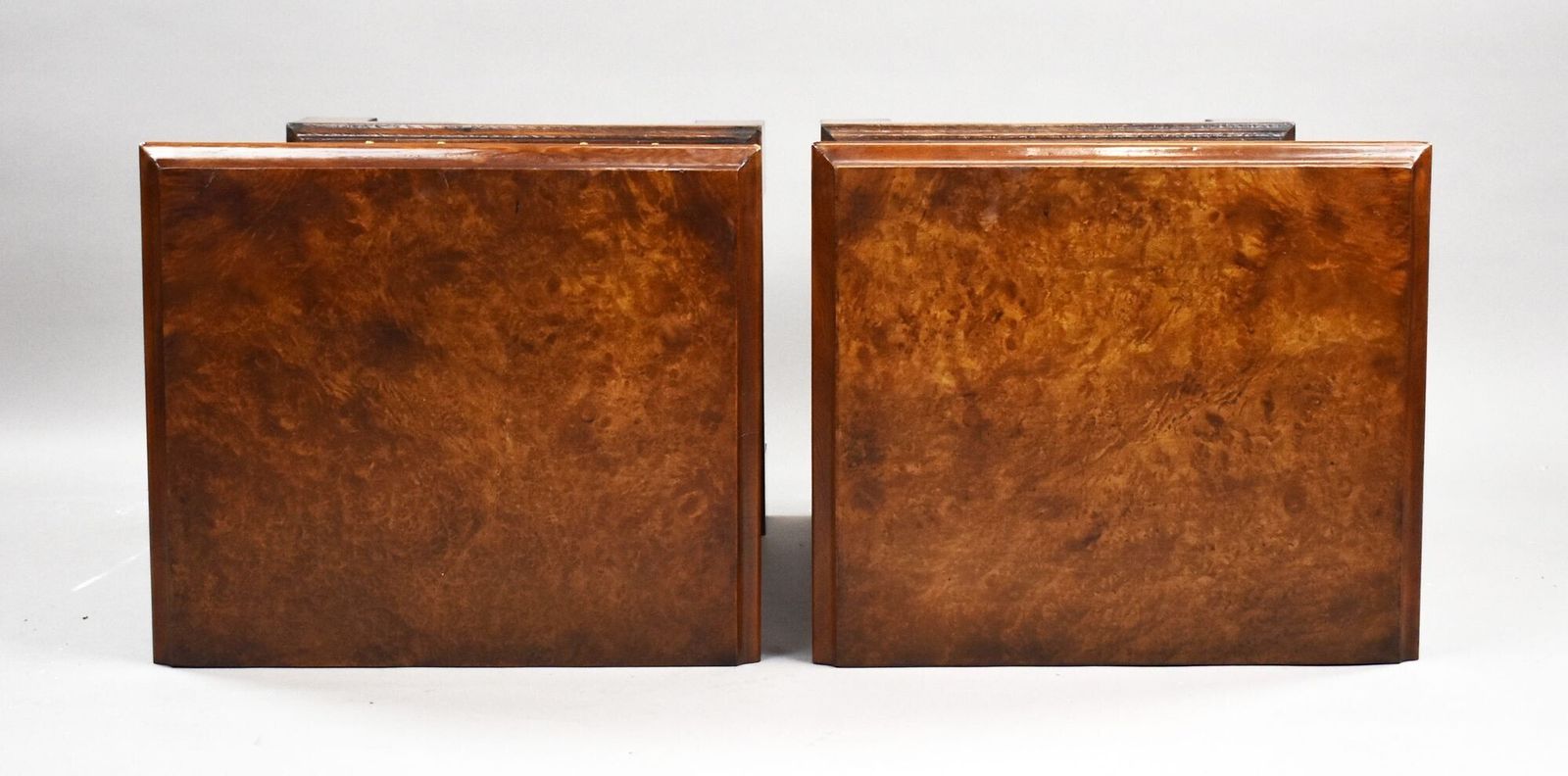 photo furniture Pair Of Victorian Burr Walnut Bedsides