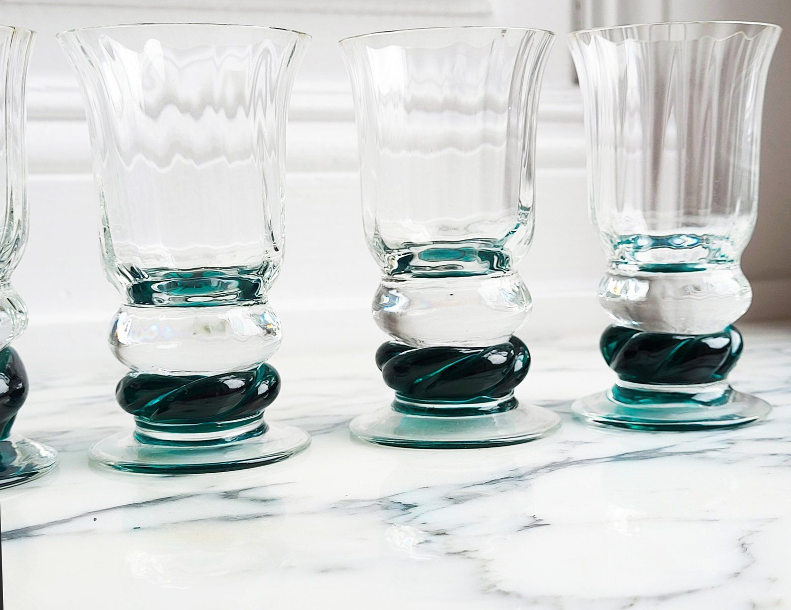 Mid Century Modern Italian Murano Glass Liqueur Glasses, 1960s, Set Of 6 photo vinterior
