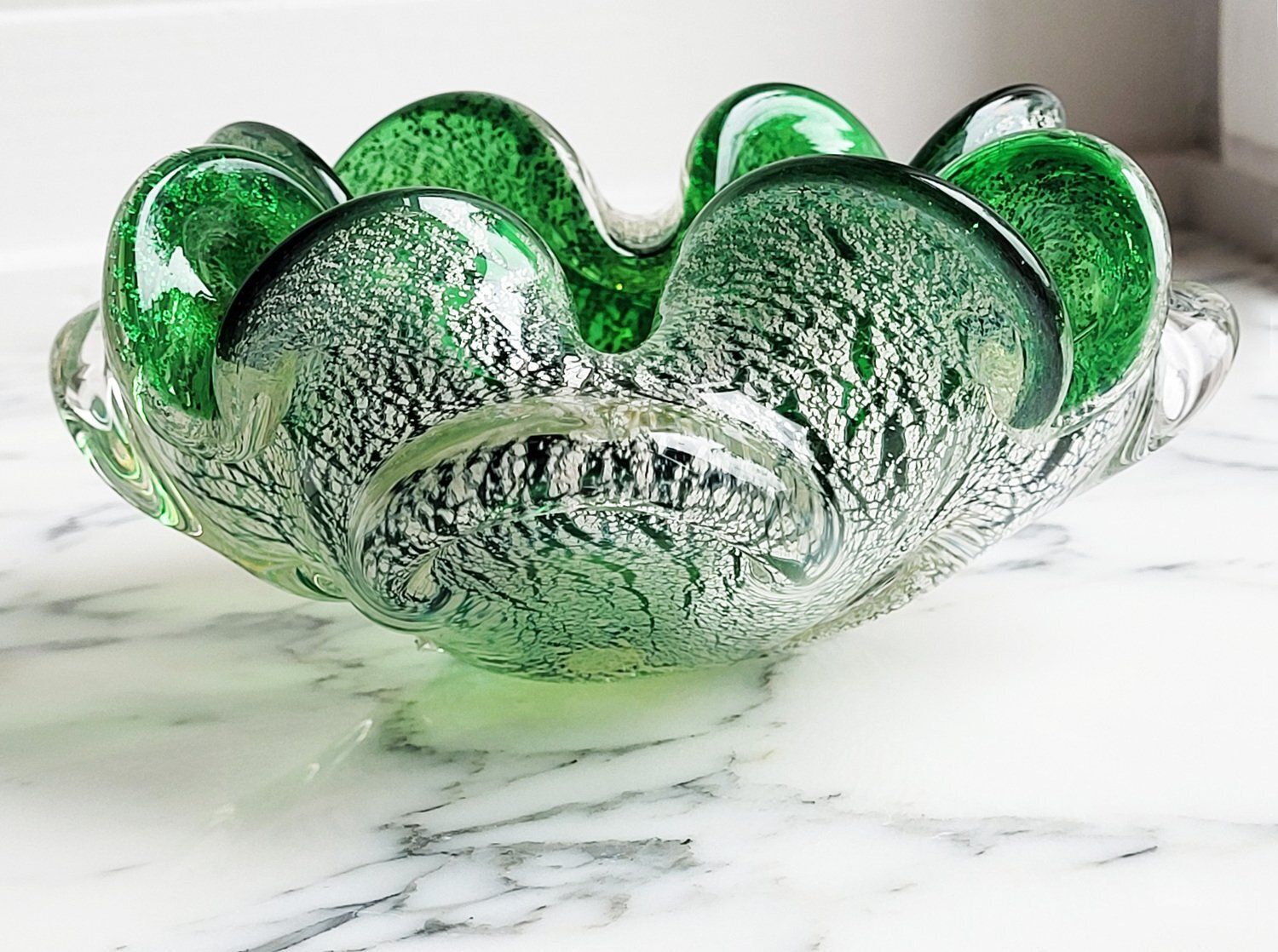 Murano Glass Bowl Or Ashtray Attributed To Barovier And Toso, Italy, 1950s