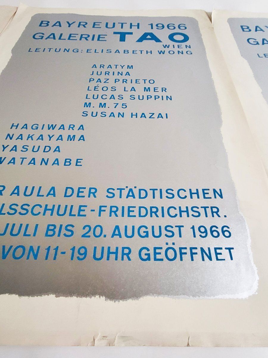 Original Silkscreen Poster For Galerie Tao Exhibition Opening, 1966 photo furniture