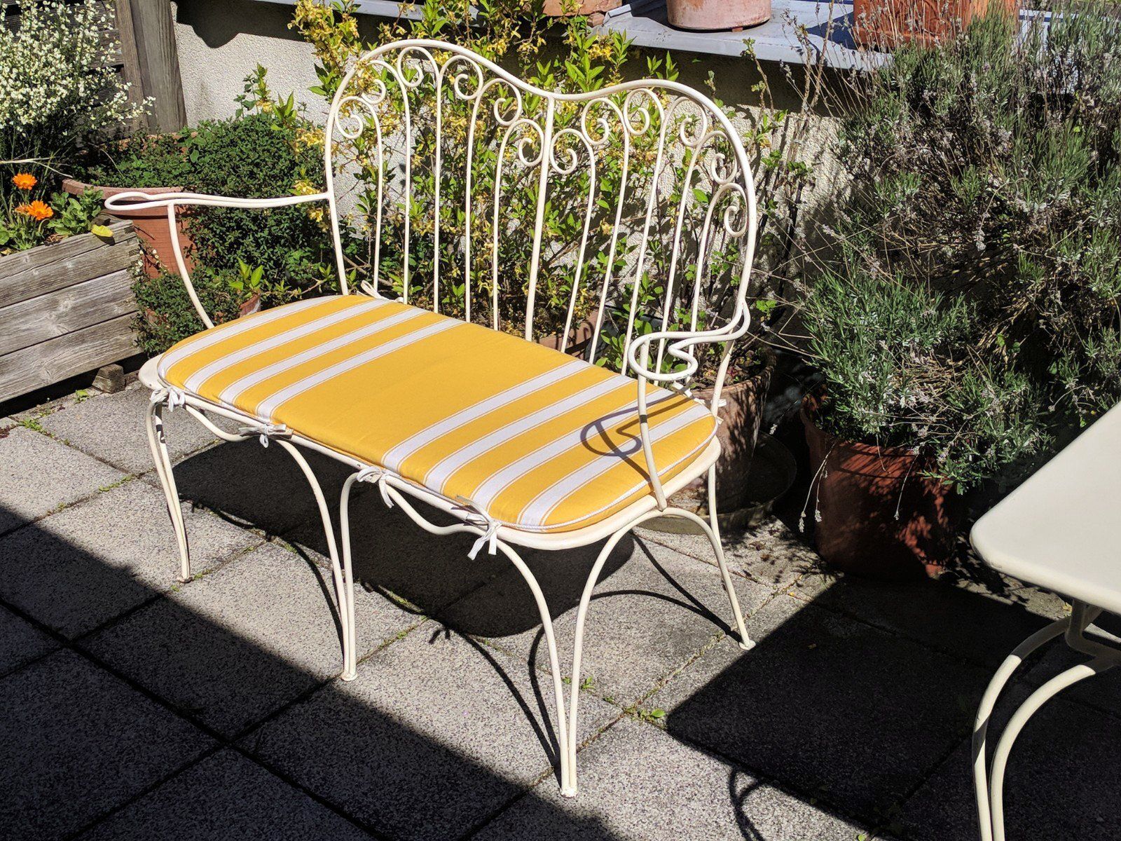 2270.0 Mid Century Modern Austrian Wrought Iron Garden Seating Set By Karasek & Co, 1950s, Set Of 2 photo