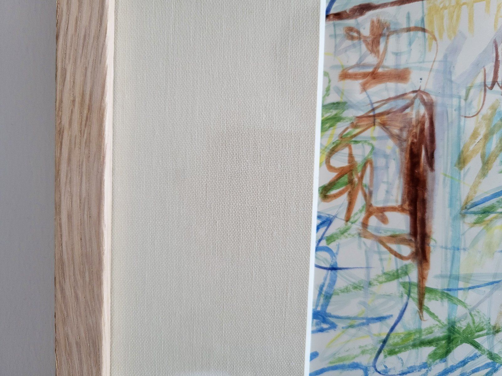 Colourful Mid  Century Drawing Of Florence, Framed photo vinterior