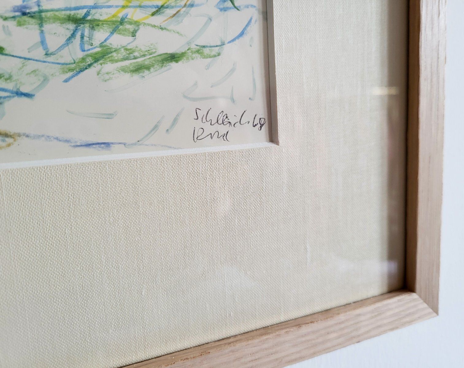 Colourful Mid  Century Drawing Of Florence, Framed photo vintage
