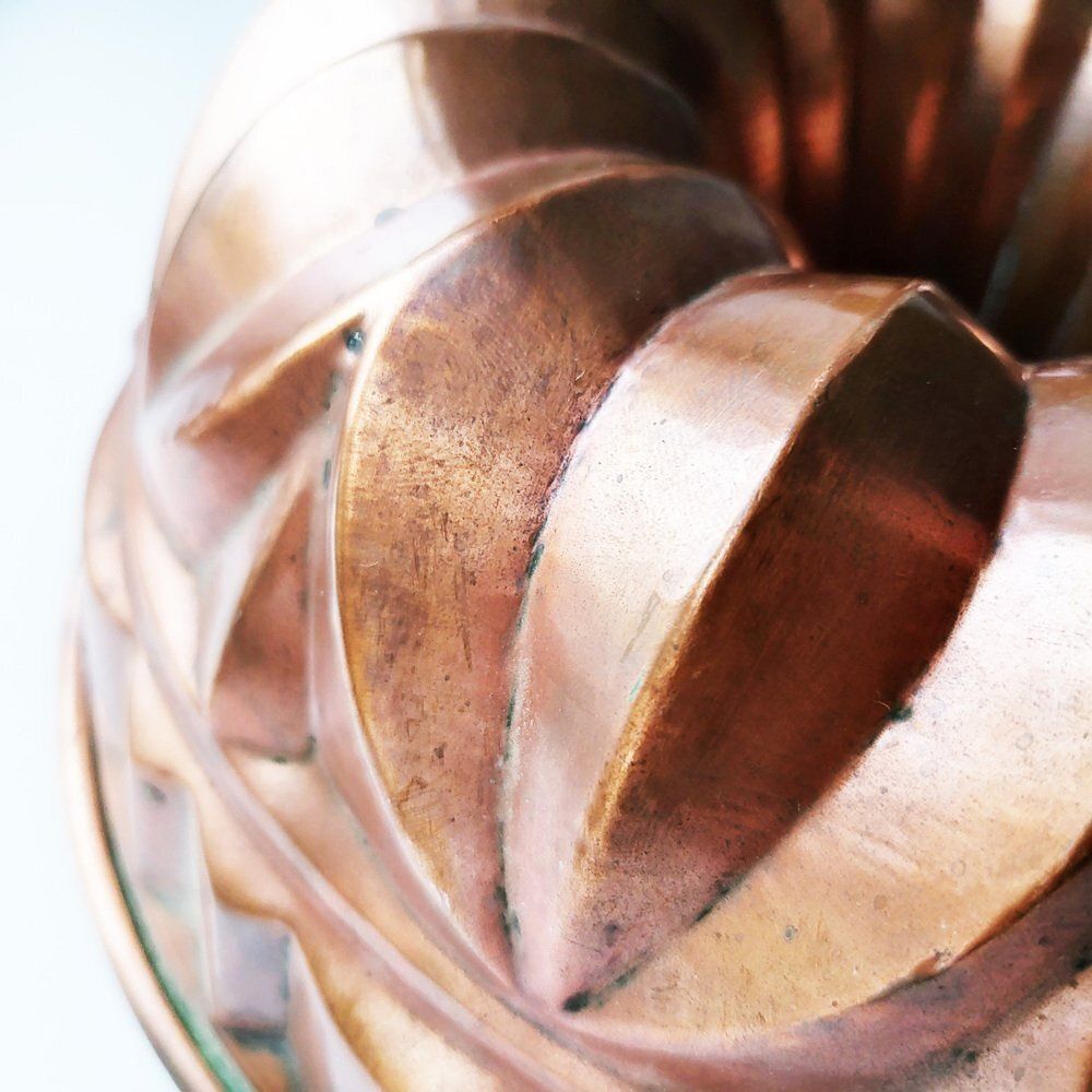 Antique Copper Bundt Cake Mold, 1800s photo Home Decor