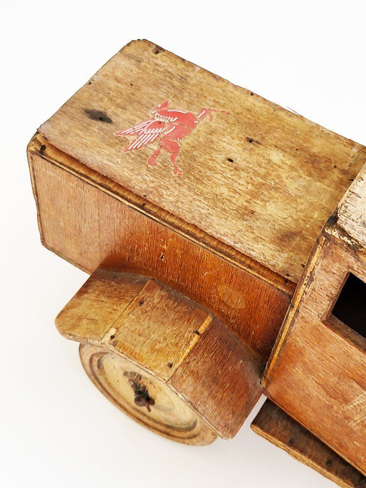 Antique Handmade Wooden Toy Truck, 1940s photo vintage