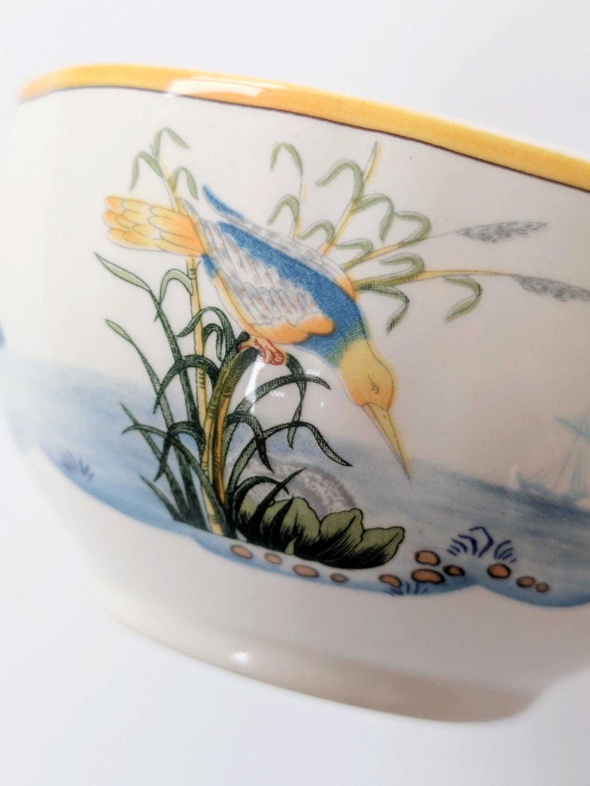 Set Of 2 Gien Magellan “Caraïbes” Tea Cup & Saucer: Collectible Vintage French Faience photo vintage