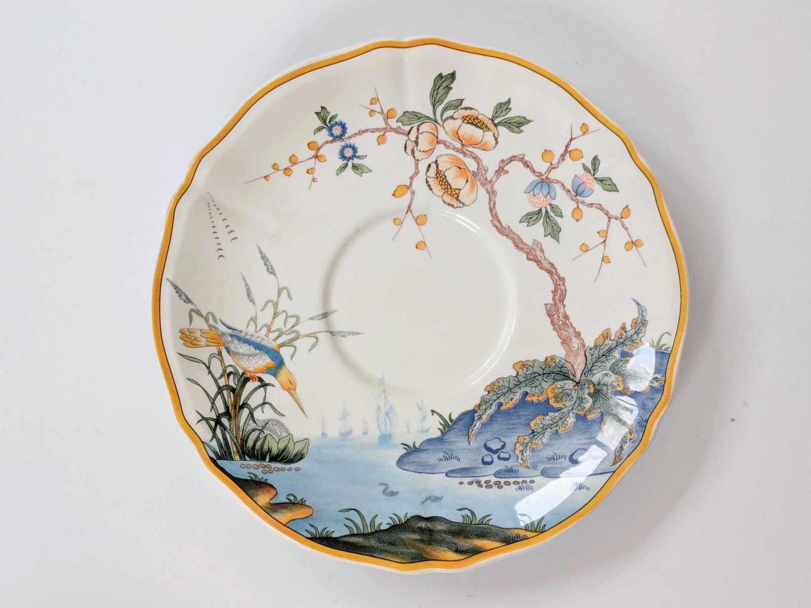 photo vinterior Set Of 2 Gien Magellan “Caraïbes” Tea Cup & Saucer: Collectible Vintage French Faience